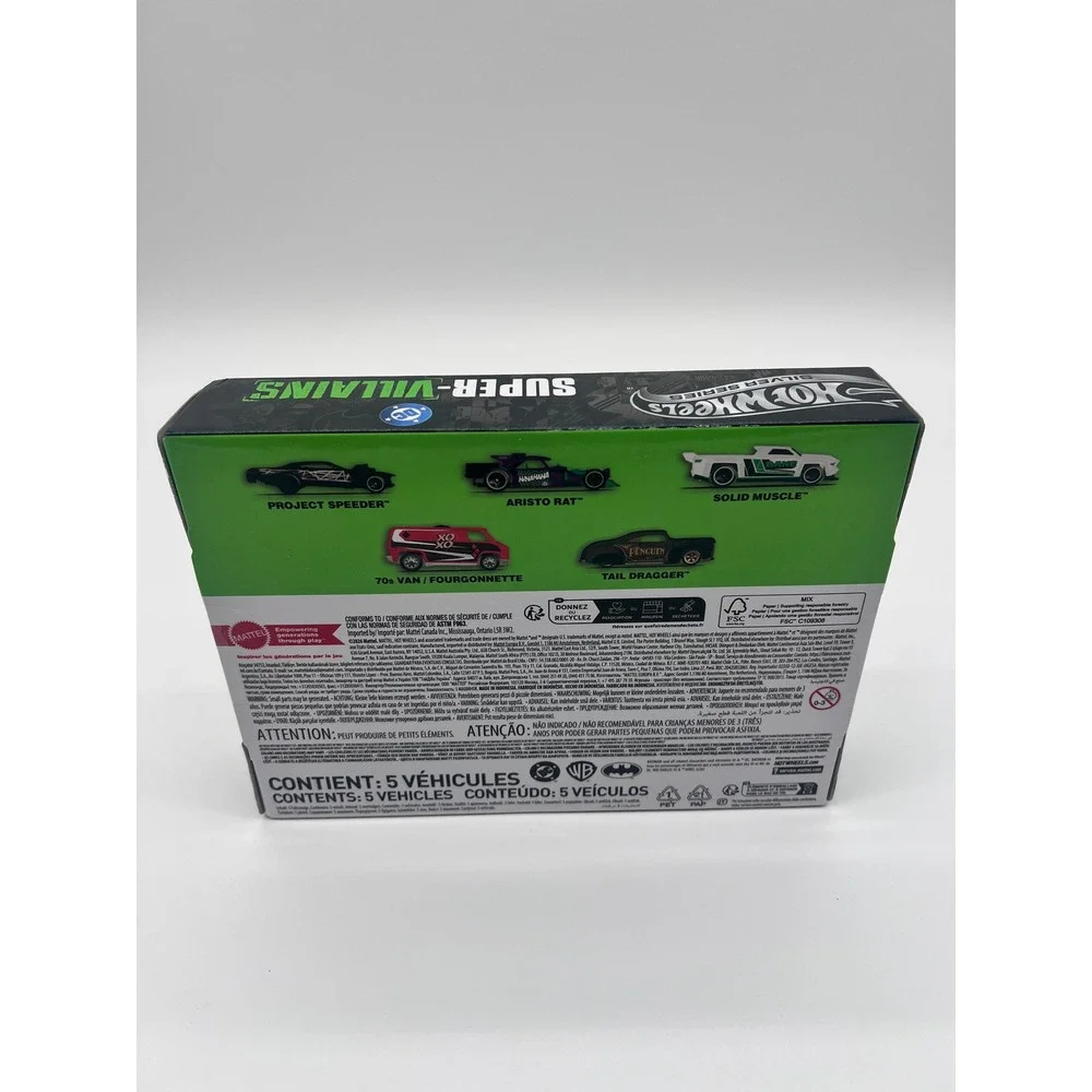 Hot Wheels DC Silver Series Batman Super-Villains 5-Pack Cars Set B3 NEW